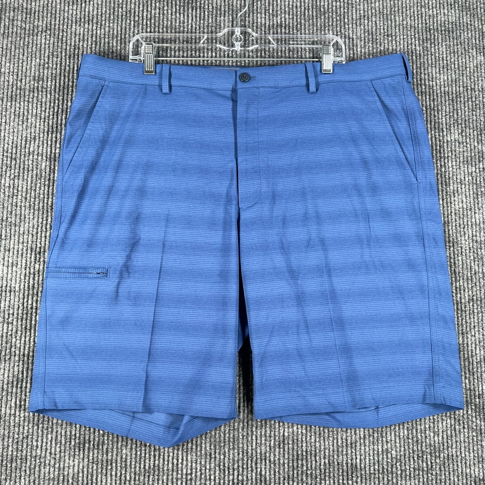 Greg Norman Shorts Mens W40 Blue Striped Chino Golf Lightweight Sharp